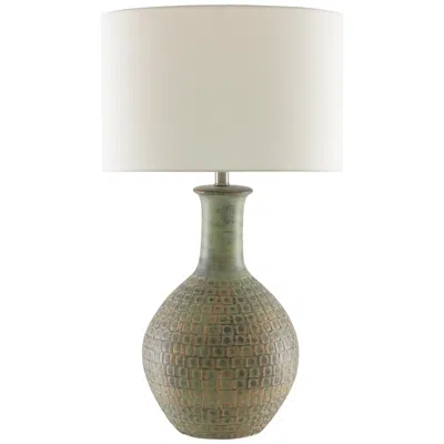 Currey & Company Loro 30 1/2" Moss Green Gold Ceramic Table Lamp