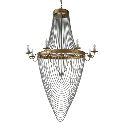 Currey & Company Lucien 46" 8-light French Gold Leaf Chandelier