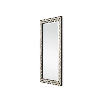 Currey & Company Macy Rectangle Wall Mirror In Brass;black;natural