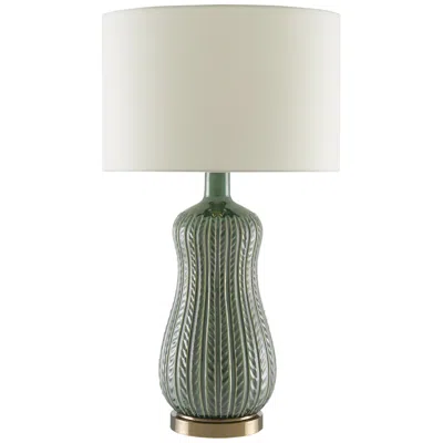 Currey & Company Mamora 29" Green Glaze Ceramic Table Lamp