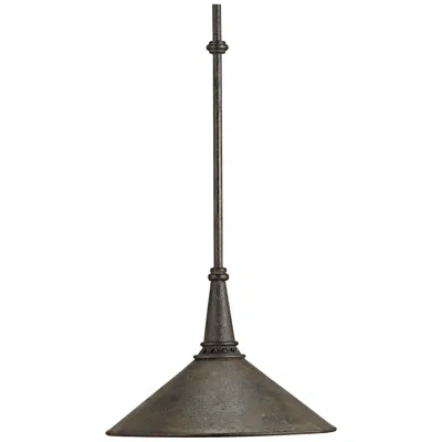 Currey & Company Manuscript 13"w Rustic Black Dome Pendant Light