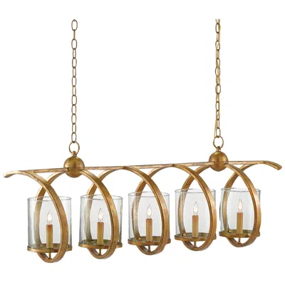 Currey & Company Maximus 47" Wide Gold Leaf Island Chandelier