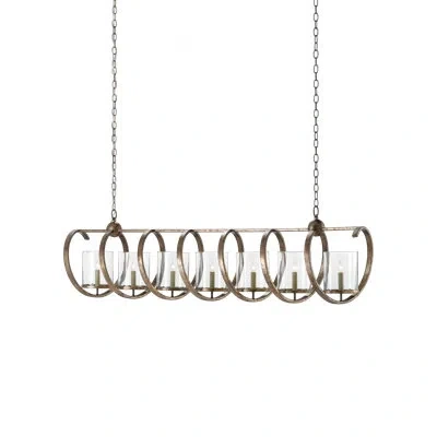 Currey & Company Maximus 7 - Light Kitchen Island Linear Pendant In Brown