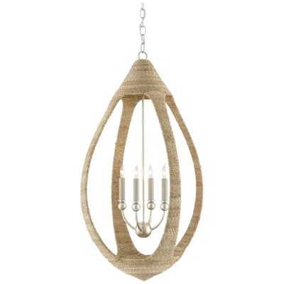 Currey & Company Menorca 19 1/2" Abaca Rope 4-light Chandelier