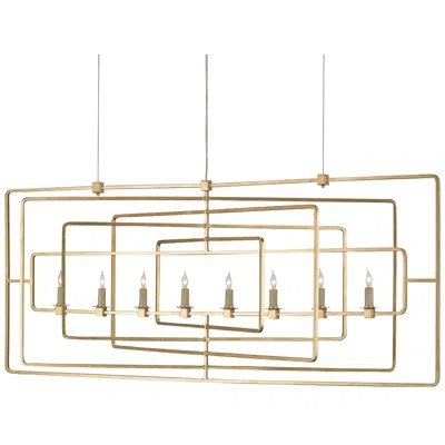 Currey & Company Metro 54" Modern Gold Leaf Geometric Chandelier
