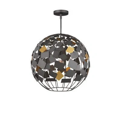 Currey & Company Moon Night Chandelier In Hiroshi Gray,contemporary Gold Leaf