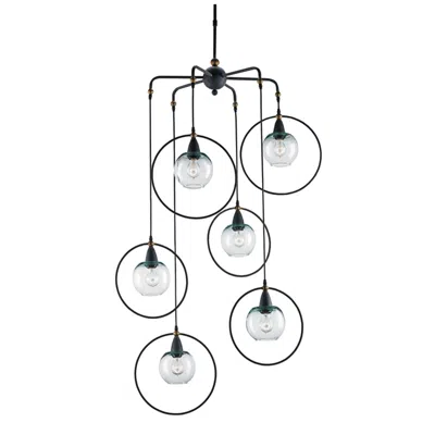 Currey & Company Moorsgate 36"w Blacksmith And Old Brass Multi-light Pendant