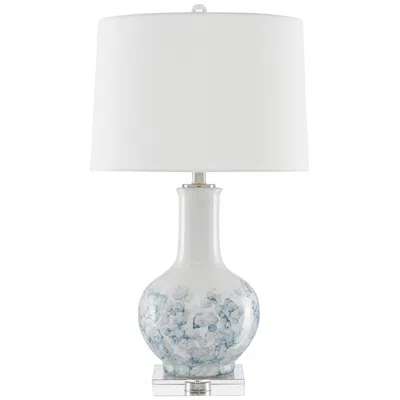 Currey & Company Myrtle White And Blue Ceramic Table Lamp