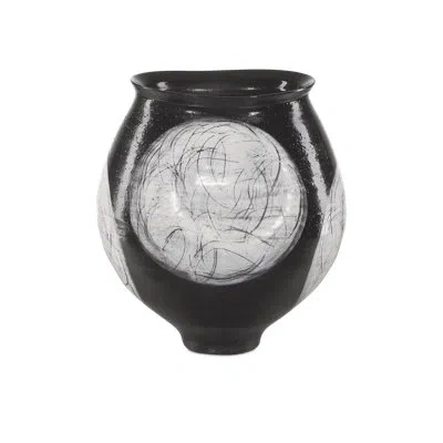 Currey & Company Nakamura Vase In Black;light Gray