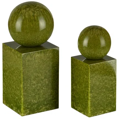 Currey & Company Nova Green Object Set Of 2