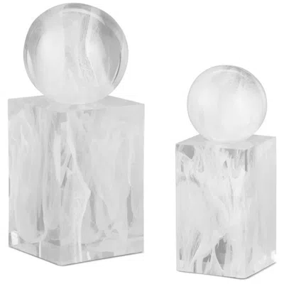 Currey & Company Nova White Objects Set Of 2