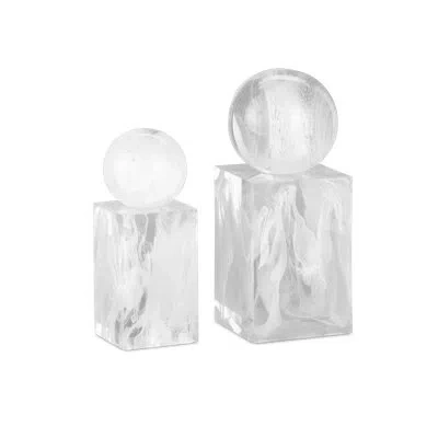Currey & Company Nova White Objects Set Of 2