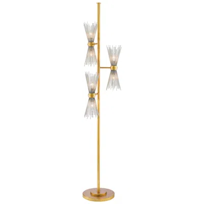 Currey & Company Novatude 71" Antique Gold Leaf Floor Lamp