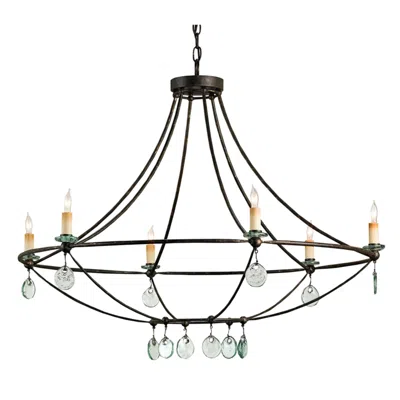 Currey & Company Novella 35" Large Black 6-light Chandelier