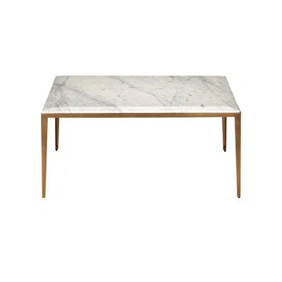 Currey & Company Oblique Marble Cocktail Table In Natural