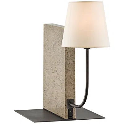 Currey & Company Oldknow Polished Concrete And Aged Steel Bookcase Lamp