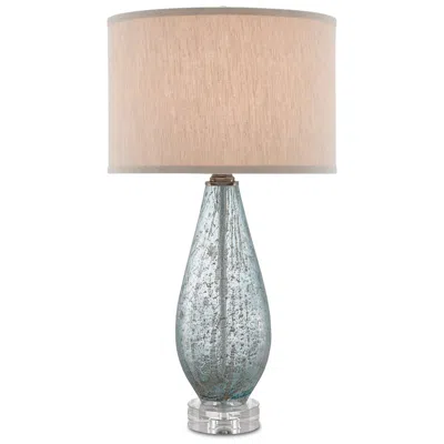 Currey & Company Optimist Pale Blue Speckle Glass Table Lamp