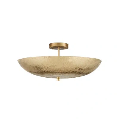 Currey & Company Origo Semi-flush Mount In Brass