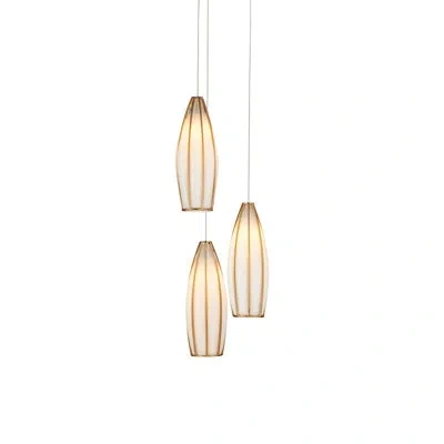 Currey & Company Parish 3-light Round Multi-drop Pendant In Blue