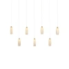 Currey & Company Parish 7-light Rectangular Multi-drop Pendant In Natural,painted Silver