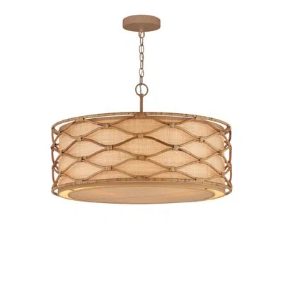 Currey & Company Partita Pendant In Saddle Tan