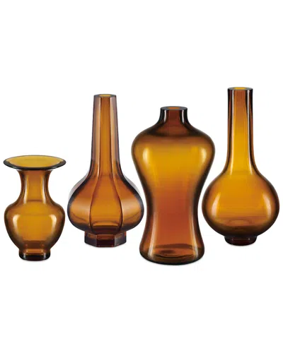 Currey & Company Peking Long Neck Vase In Brown