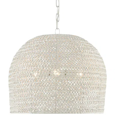 Currey & Company Piero 22 1/4" Wide Medium White Woven Pendant Light
