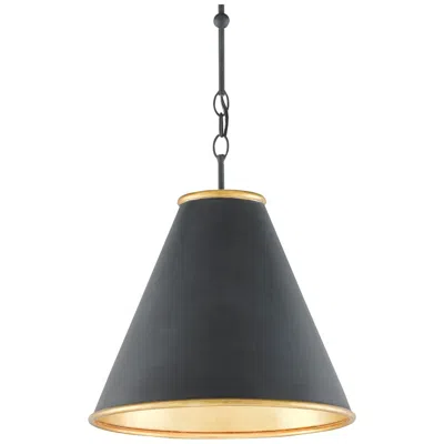 Currey & Company Pierrepont 16" Wide Antique Black Pendant Light