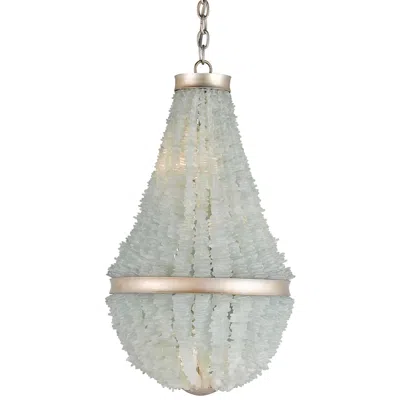 Currey & Company Currey And Company Platea 16 1/2" Wide Silver Leaf Seaglass Chandelier