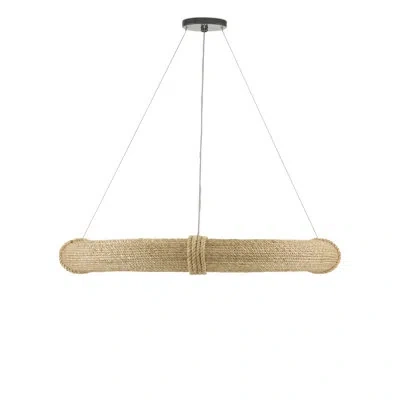 Currey & Company Portmeirion Chandelier In Satin Black;natural
