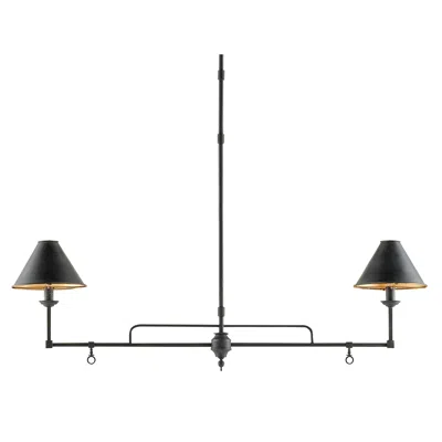 Currey & Company Prosperity 44 1/2" Wide French Black 2-light Chandelier