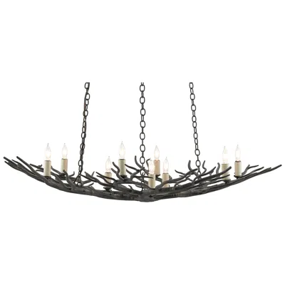 Currey & Company Rainforest 34 1/2" Rustic Bronze Chandelier