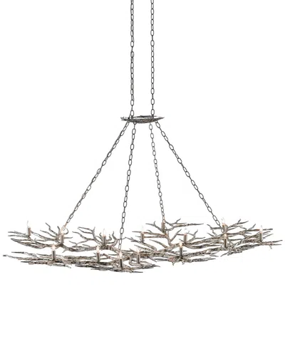 Currey & Company Rainforest 74in Silver 14-light Chandelier In Multi