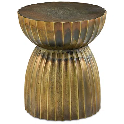 Currey & Company Rasi Antique Brass Table/stool