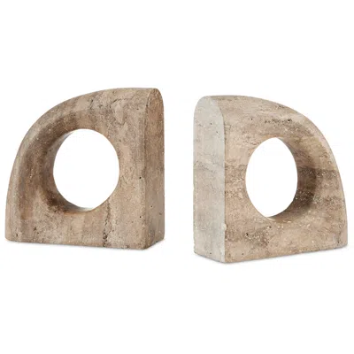 Currey & Company Russo Travertine Object Set Of 2