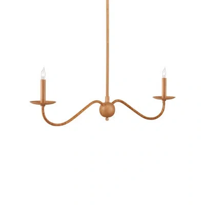 Currey & Company Saxon 2 - Light Classic Candle Style Chandelier With Rope Accents In Saddle Tan