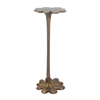 Currey & Company Schizzo Accent Table In Oxidized Brass