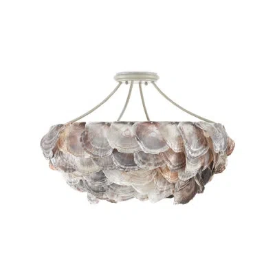 Currey & Company Seahouse 6 - Light 22'' Unique/statement Bowl Chandelier In White