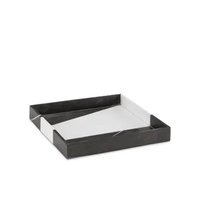 Currey & Company Sena Marble Tray In White;black