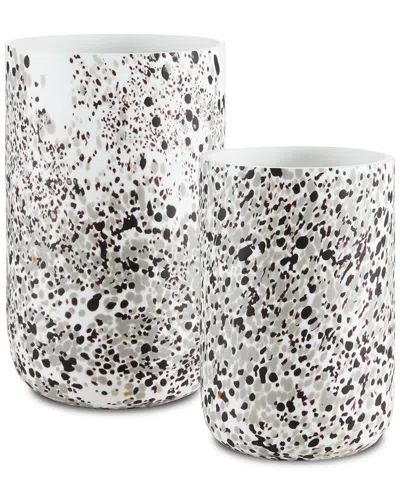 Currey & Company Set Of 2 Pari Confetti Vases In White