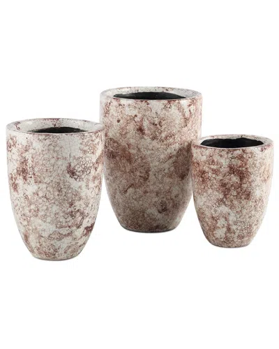 Currey & Company Set Of 3 Marne Vases In Brown