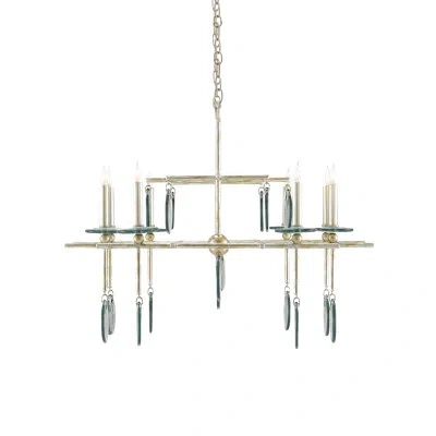 Currey & Company Sethos 8 - Light Kitchen Island Linear Pendant In Old Iron