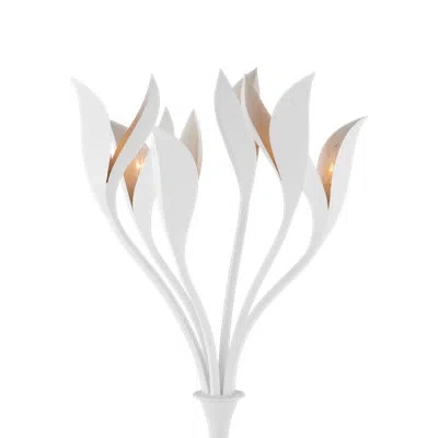 Currey & Company Snowflower Floor Lamp In Gesso White