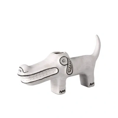 Currey & Company Spot The Dog Figurine & Sculpture In Black,white
