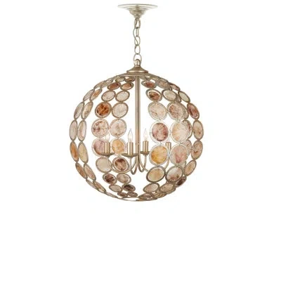 Currey & Company Tartufo 4 - Light Candle Style Globe Chandelier In Animal Print