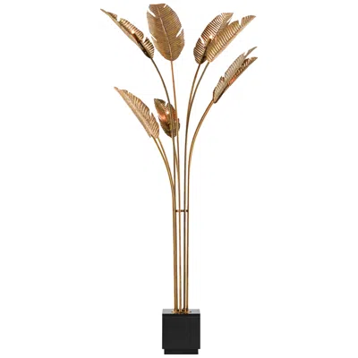 Currey & Company Tropical Grande Vintage Brass Floor Lamp