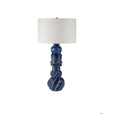 Currey & Company Undersea Dark Blue Table Lamp In Dark Blue Reactive