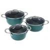 Curtis Stone 6-piece Dura-pan+ Nesting Saucepan Set Refurbished