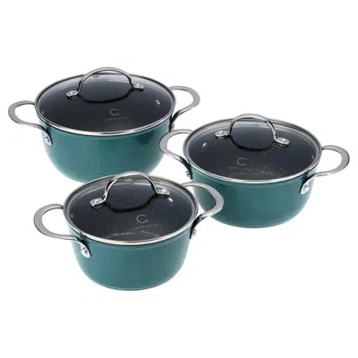Curtis Stone 6-piece Dura-pan+ Nesting Saucepan Set Refurbished