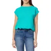 Curve Appeal Cap Sleeve Cotton T-shirt In Spectra Green